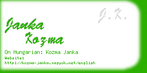 janka kozma business card